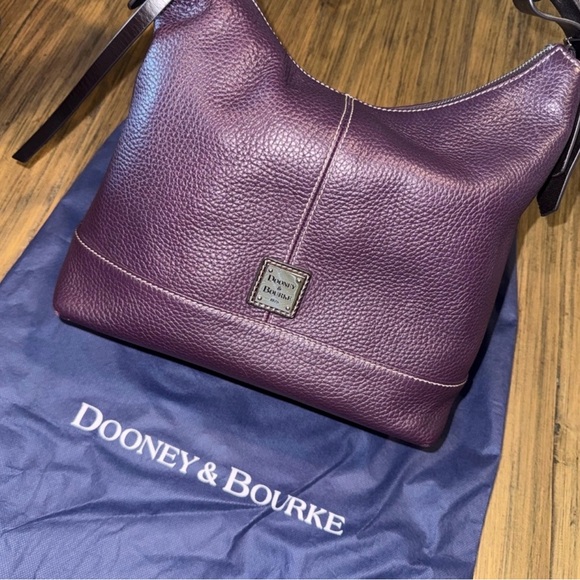 Dooney & Bourke Handbags - Dooney & Bourke Plum Pebbled Leather Shoulder Bag